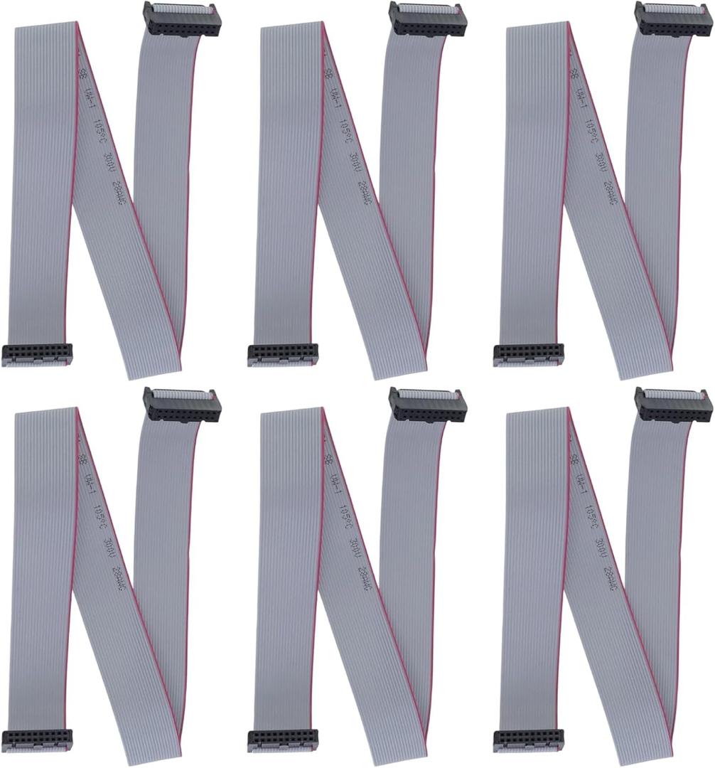 Antrader F/F IDC Connector 20 Pins Flat Ribbon Cable 2.54mm Pitch 45cm/17.7in Length 6pcs