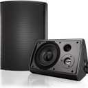 Herdio 6.5 Inches Outdoor Bluetooth Speakers Waterproof with Powerful Bass,Wall Mount Speakers Wired Weather Resistant for Patio Home Deck Porch Backyard 400 Watts(Black)