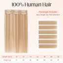 S-noilite Clip in Short Hair Extensions Remy Real Human Hair 6pcs Single Mini Clip on Hairpin Hairpiece for Women for Highlight, 10 inch Highlight Golden Brown & Blonde