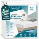 PlushDeluxe King Size Premium Mattress Encasement - Zippered Waterproof, Bedbug Proof Design, 6-Sided Protection - Hypoallergenic Cotton Terry Fabric 9-12" Depth