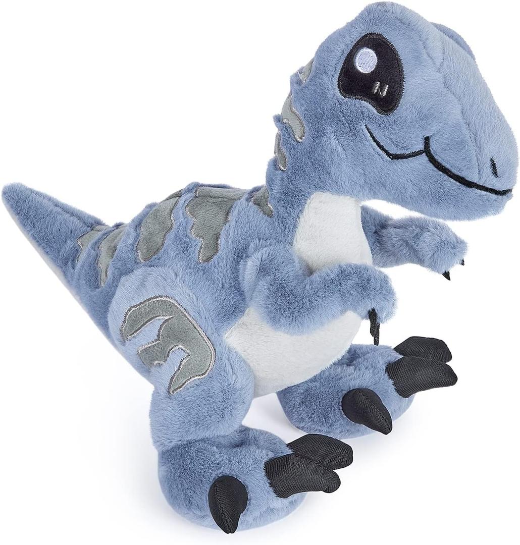 TCBunny Baby Dinosaur 12" Bedtime Stuffed Animal Plush Toy, Kid's Gifts for Boys, Girls, Birthday, Valentine, Christmas (Veliciraptor) (Blue)