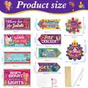 HOWAF 20 Pieces Happy Diwali Photo Props Signs, Festival of Lights Welcome Yard Sign, Diwali Party Photo Props Backdrop, Diwali Party Themed Celebration Front Door Decoration