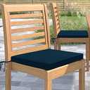 Magpie Fabrics Square Corner Seat Cushion, 18" x 18" x 2.5", 2 Pack, Indoor/Outdoor Waterproof Weather Resistant Universal Chair Pads for Patio Garden Dining - Blue Navy