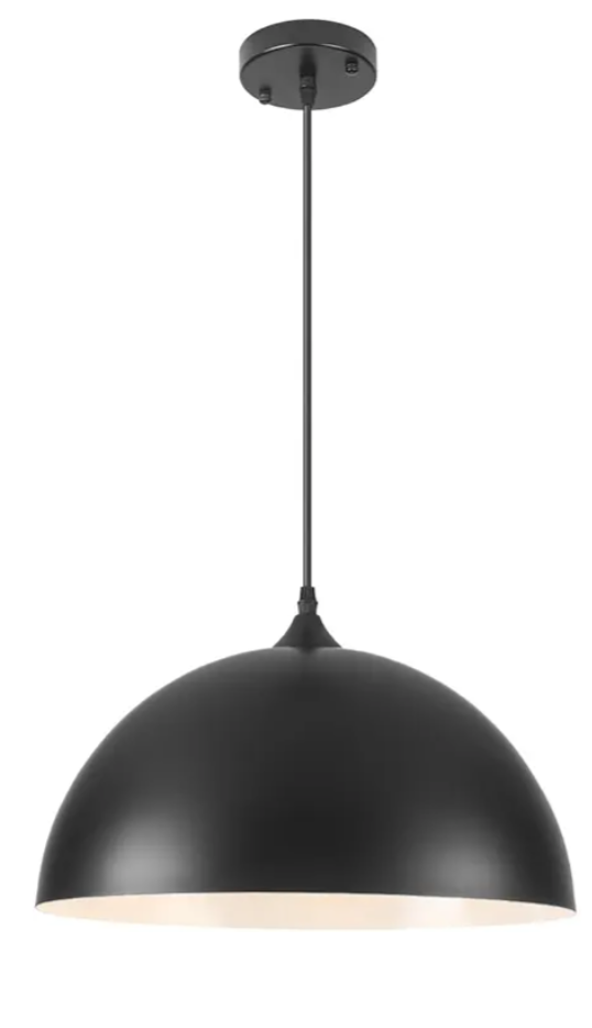 Large Pendant Lights Kitchen Island, 16 Inch Black and White Dome Pendant Light, Black Farmhouse Pendant Light, Large Industrial Pendant Lights for Kitchen Island, Dining Room, Cafe Large Pendant Lights Kitchen Island, 16 Inch Black and White Dome Pendant Light, Black Farmhouse Pendant Light, Large Industrial Pendant Lights for Kitchen Island, Dining Room, Cafe