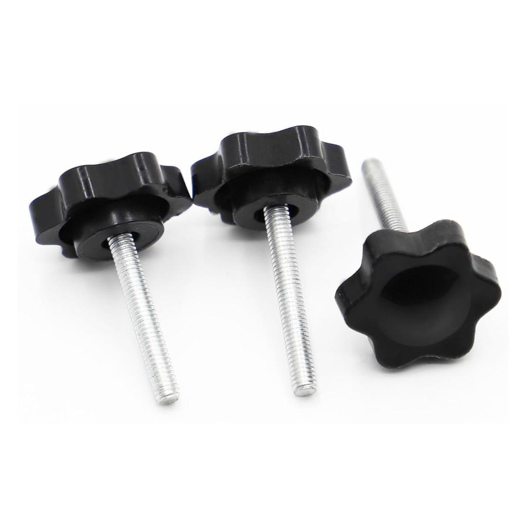 M4 M5 M6 M8 M10 M12 Plastic Handle Screw Plum Hand Tighten Bolt Star-Shaped Tightening Nuts Carbon Steel Knob(Color:50mm,Size:M12 1pc)