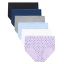 JUST MY SIZE Women's Cool Comfort Cotton High Brief 6Pack (16156C)