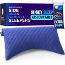 Sidney Sleep Pillow for Side and Back Sleepers - Comfort for Neck and Shoulder Pain - Adjustable and Customizable Shredded Memory Foam Filling - 28" x 17" Size - Additional Foam Fill Included (Blue)