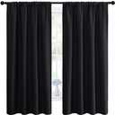 NICETOWN Black Blackout Curtain Blinds - Solid Thermal Insulated Window Treatment Blackout Drapes/Draperies for Bedroom (2 Panels, 42 inches Wide by 63 inches Long, Black)