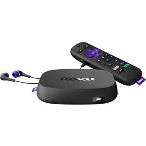 Roku Ultra | Streaming Device HD/4K/HDR/Dolby Vision with Dolby Atmos, Bluetooth Streaming, and Roku Voice Remote with Headphone Jack and Personal Shortcuts, includes Premium HDMI Cable