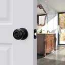 3Pack Black Door Knobs Interior, Matte Black Privacy Door Knob Interior, Black Interior Door Knobs for Bedroom Bathroom, Keyless Indoor Door Knobs Cylindrical Shape Knobs, Interior Doorknobs