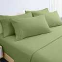 HOMEIDEAS 6 Pieces Lightweight Easy Care Microfiber Bed Sheets Set(Full, Sage Green), Super Soft & Fade Resistant, 15 inches Deep Pocket 1800 Thread Count Bedding