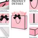 Ethhqu 12 Pack Gift Bags with Handles Include Tissue Papers & Cards, Medium Size 12.6104'' Thank You Gift Bags Medium Size for Birthday, Mother's Day, Wedding, Bridesmaids (Pink and Black)