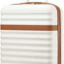 Kono Airline Approved Carry On Luggage, 21.6 inchx13.7 inchx8.6 inch inches, 21.6 Inch Expandable Lightweight Hardshell Suitcase with TSA Lock, (Cream Brown, Suitable for 1-3 Days of Travel)