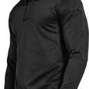 MIER Men's Outdoor Performance Tactical Polo Shirts Short and Long Sleeve, Moisture-Wicking (Black, L)