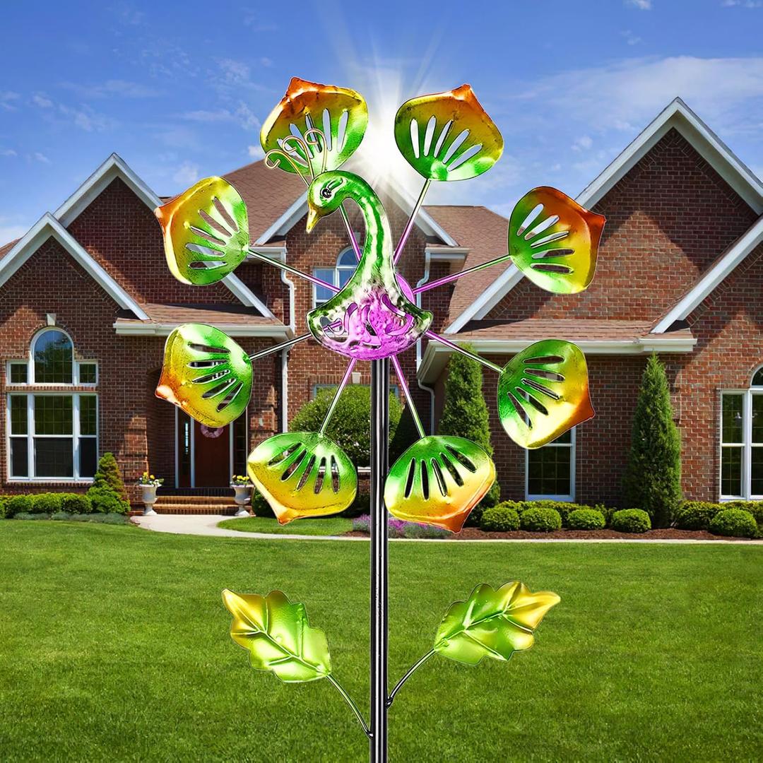 Decorative Garden Stakes Wind Spinners Outdoor Clearance Metal Yard Art Gifts for Women Grandma Mom for Lawn Patio Yard Pathway Driveway Ornaments (Shell)