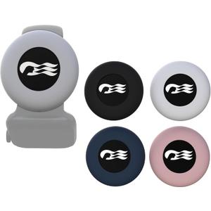 [4 Pack] Princess Ocean Medallion Watch Adapters - Silicone Cruise Accessories Holder for Carnival Ocean Medallion (2024, 2025, 2026), Fits Watch Wristbands - Black, White, Pink, Dark Blue