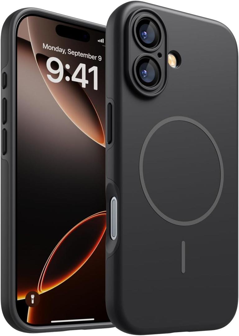 Magnetic for Phone 17 Case, [Opaque Matte] [Full Camera Protection] Protective Case for Phone 17 - Black