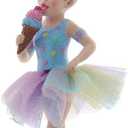 Kurt Adler 5.25-Inch Blonde Ice Cream Girl Ornament  Resin and Fabric Christmas Decoration with Rainbow Tutu and Ballet Shoes  E1042