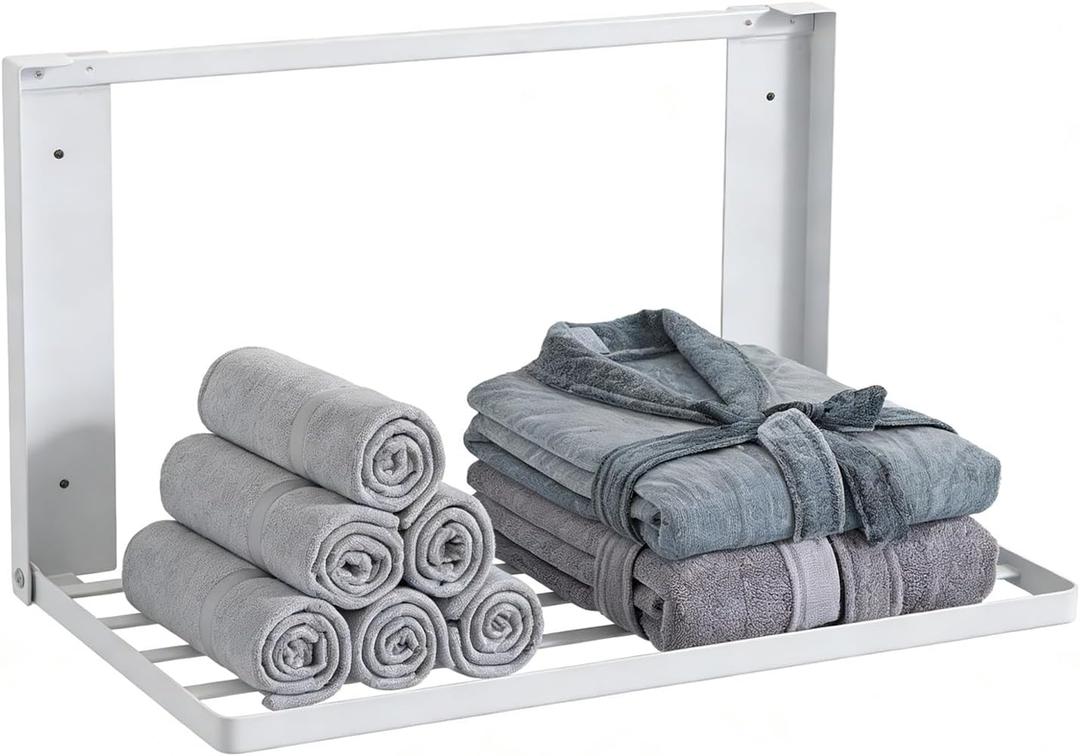Magnetic Appliance Shelf, Metal Side Storage Organizer for Refrigerator, Washing Machine & Bathroom, Space Saving Utility Rack for Laundry Detergent, Towels, Kitchen Supplies (White)