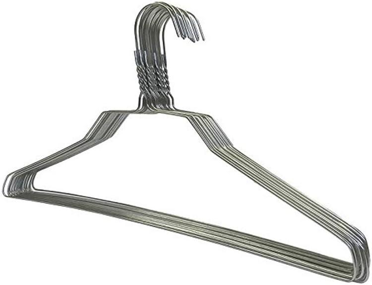 10 Pack Steel Metal Wire Hangers Adult Coat Clothes Hangers - 13 Gage Thickness Silver Color Galvanized Metal Wire Hanger