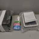 Lysam Small Trash Can, 3 Pack 4 Gallons Bathroom Garbage Can with Lid Press-Top, Small Waste Basket with Trash Bags, Slim Plastic Garbage Bin for Dorm, Office, Bedroom, Kitchen, Living Room (Multi) (Black & White &Grey)