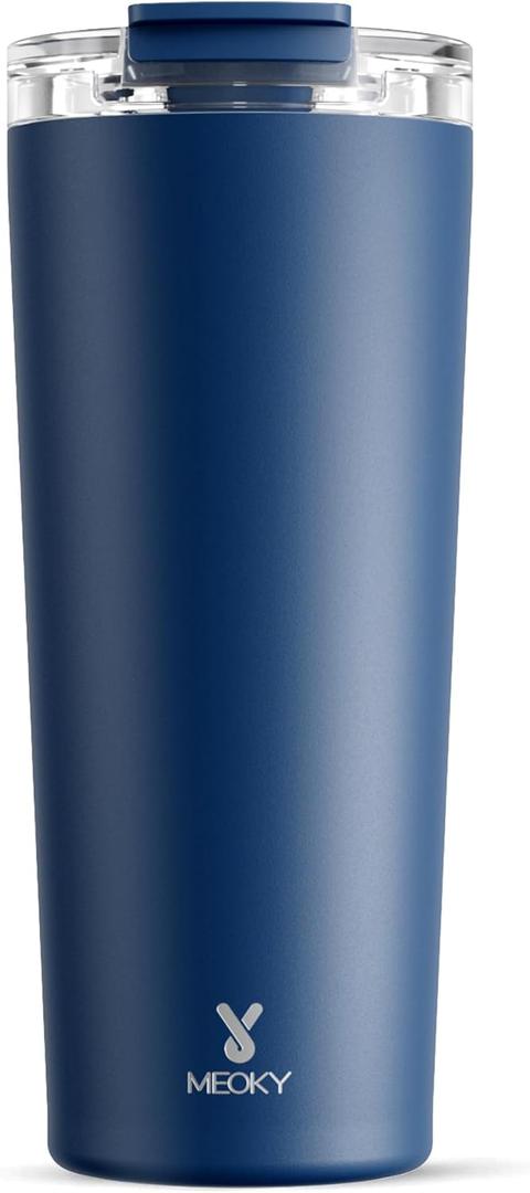 Meoky 24 Oz Travel Coffee Mug With Leak-Proof Lid, Stainless Steel Insulated Coffee Tumbler, Keeps Hot For 8 Hours Or Cold For 24 Hours, Fits In Car Cup Holder (Sea)