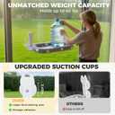 Homimp Cat Window Perch,Cordless Cat Window Hammock for Wall with 4 Strong Suction Cups,Solid Metal Frame and Two Replaceable Covers,Foldable Cats Bed for Large Cats and Kittens,Indoor Pet Seat,Grey L