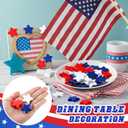 60 Pcs 4th of July Star Vase Bowl Table Filler Mini Resin Patriotic Star Red White Blue Decor for Craft Cutouts Tiered Tray Vase Bowl Table Filler Decor for Independence Day Hanging Ornament,1.18''
