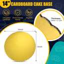 Dandat 50 Pcs 14 Inches Gold Cake Boards Round Cake Base Disposable Pie Plate Bulk Sturdy Circle Cardboard Scalloped Base for Birthday Decorating New Year Displaying Cakes Pizza Pie