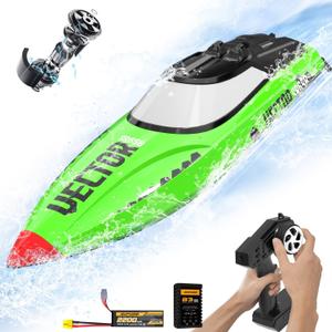 VOLANTEXRC Brushless Remote Control Boat VectorSR65B, 2.4Ghz 37MPH 25.6" High Speed Racing RC Boat with Self-righting&Reverse Feature, RTR Version for Adults (Green)