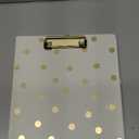 Kate Spade New York A4 Clipboard Folio with Low Profile Clip, Professional Padfolio Includes Lined Notepad, Pen Loop, and Pocket, Gold Dot with Script