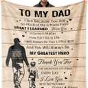 Dad Gifts from Son, Birthday Gifts for Dads Blanket 60"x50", Best Father Gift, Bonus Dad Gift Ideas for Father's Day Valentine's Day Anniversary Christmas, to My Dads Throw Blankets (Beige)