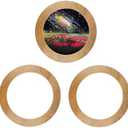 3 PCS Wooden Embroidery Frame for Display, 6 Inch Round Decorative Embroidery Hoop Display Frame for Finished Cross Stitch, DIY Art Craft Sewing Ornaments (Not Included Hoop)