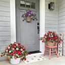 Artificial Flowers for Outdoor UV Resistant Fake Petunias for Outside, 10"D x 8"W x 1"H