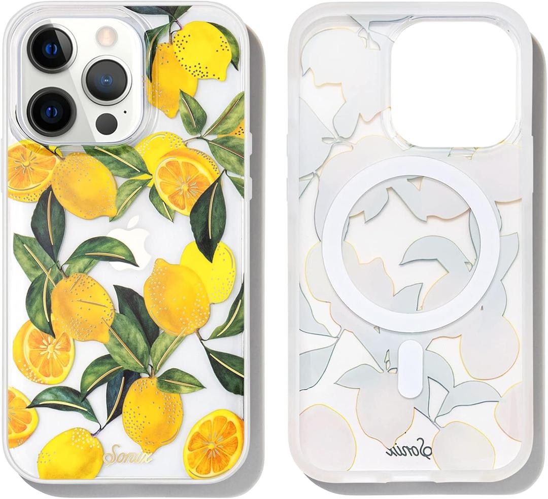 Sonix Phone Case for iPhone 13 Pro Max / 12 Pro Max | Compatible with MagSafe | 10ft Drop Tested | Clear Case with Lemon Print | Lemon Zest