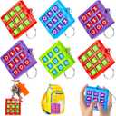16 PCS Tic Tac Toe Game Keychains Party Favors Goodie Bags Stuffers for Kids 8-12 4-8, Treasure Chest Box Toys for Classroom Prizes, Halloween Party Supplies Birthday Return Gift Pinata Filler Bulk