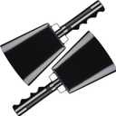 Deke Home - 2 Pack 10 Inch Steel Cowbells with Handle, Loud Noise Makers for Football, Sports, Parties, Competitions, School Spirit & Safety, Large Hand Bell for Cheering & Percussion Instrument (Black)