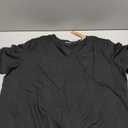 Women's V Neck T Shirts Mesh Panel Short Sleeve Tops Casual Summer Tees (Large, Black)