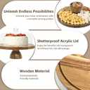 Acacia Wood Cake Stand with Lid, 12in Cake Stand with Acrylic Dome, 2-In-1 Cake Display Stand for Charcuterie Board, Chips & Dips, Fruit Platter, Wedding, Birthday, Parties