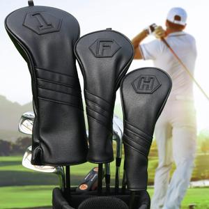 Golf Club Head Covers for Woods and Drivers, Premium Golf Headcovers Set Fit Most Clubs Simple Striped 3PCS