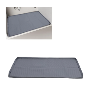 Silicone Water proof Under Sink Mat, Undersink Protectors Cabinet Liner for Kitchen and Bathroom, Shelf and Counter Protector,Mat, Grey 22×19"