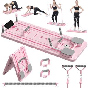 JANUA Pilates Board - Pilates Reformer Set, Multi-Purpose Foldable Pilates Reformer Board for Home, 5 in 1 Pilates Sliding Board