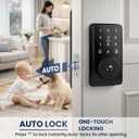 Keyless Entry Door Lock with Keypad, Biquole Smart Deadbolt Lock for Front Door with 2 Keys, Electronic Digital Keypad Deadbolt, Auto-Locking | One-time Codes | Easy Installation | IP53 Waterproof, Glossy Black 