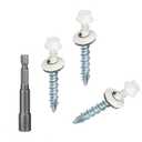 Metal Roofing Screws 10 x 1-1/2 inch, Brite White Hex Head Sheet Metal Roof Screw with EPDM Washer for Corrugated Roofing (250Pcs)