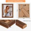 8x10 Wood Frames Set Brown, Natural Wooden 10x8in Picture Frames, Modern Golden 8 x 10inch Gallery Photo Pic Frame with HD Plexiglass, Horizontal Vertical Wall Mounting Tabletop Display 1Pcs
