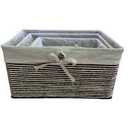 Wicker Basket with Handles Natural Brown 3 PRS 12x16 10x14 12x8