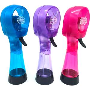 Water Misting Fan Portable Handheld Spray Fans Battery Operated for Outdoor Cooling- Set of 3 (Sky Blue/Purple/Pink)