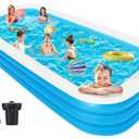 Large Inflatable Pool for Adults, 150" X 74" X 22" Big Swimming Pool Blow Up Pools, 2025 Upgraded Extra Oversized Thickened Family Pools for Backyard Summer Outdoor