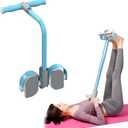 Abdominal Trainer, Sit-Up Training Equipment, 6 Tubes Fitness Elastic Pull Rope, Tension Rope Pull Up Pilate Foot Pedal Resistance Band Workout Tool Ab Shaper (Blue)