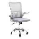 Silent Adjustable Rolling Office Chair With Back Support, White